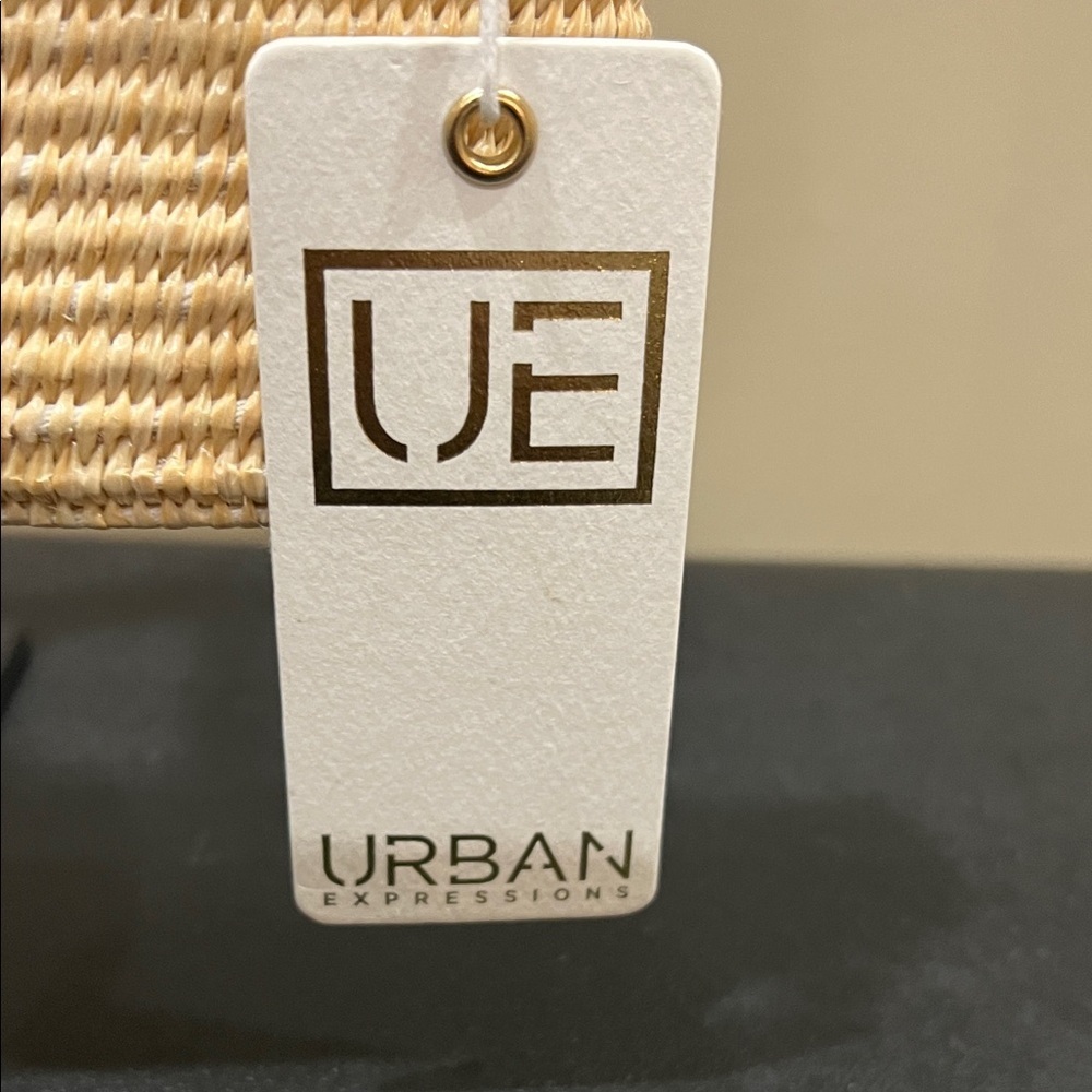 Urban Expressions | Natural Woven Shoulder Bag w/ Braided Handle - Picture 2 of 11